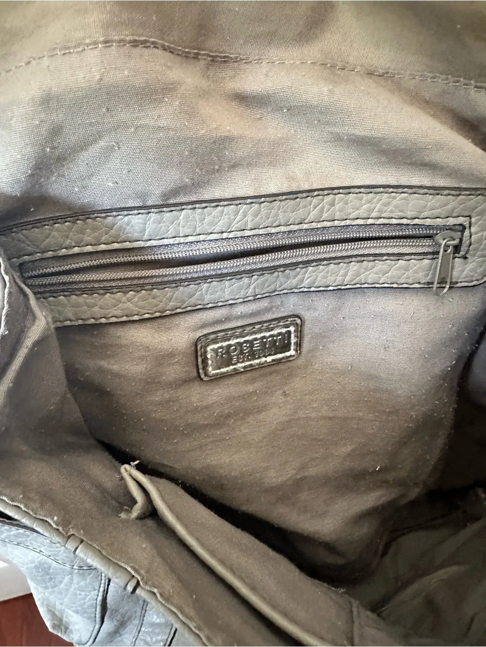 Rosetti Grey Medium Backpack with Turn Lock Front Closure and Adjustable Straps